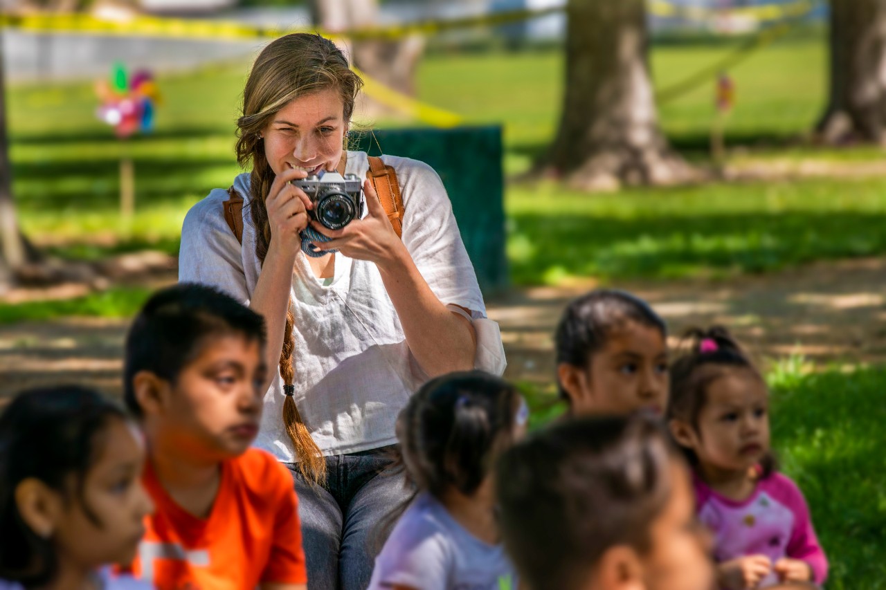 Hope photographs at a community event 