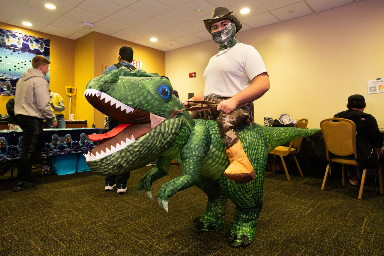 One of the costumes that people brought to the Gaming outreach. They had a competition during the event, but I think this guy showed up later. 