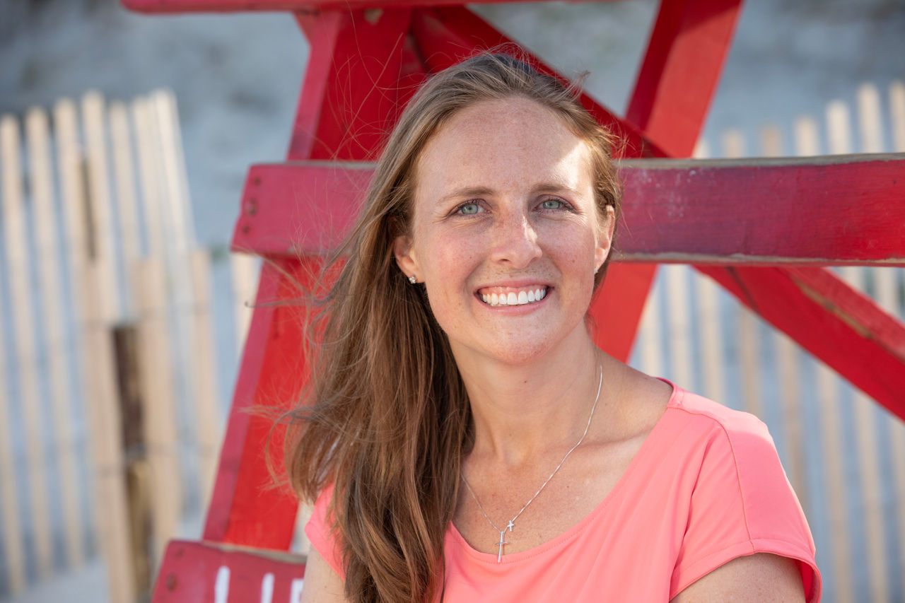Jennifer Vanover, attorney with FLAG ministry. Jen at the beach. 